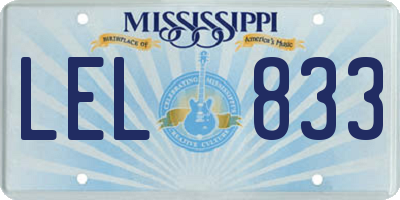 MS license plate LEL833