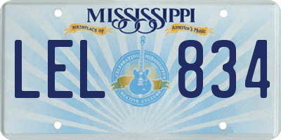 MS license plate LEL834