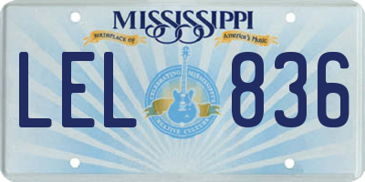 MS license plate LEL836