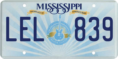 MS license plate LEL839