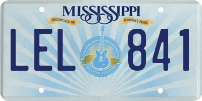 MS license plate LEL841
