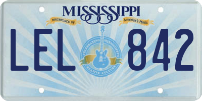 MS license plate LEL842