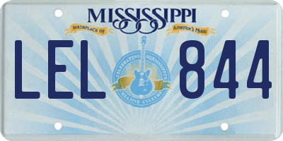MS license plate LEL844