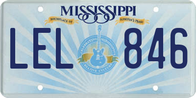 MS license plate LEL846