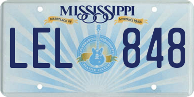 MS license plate LEL848