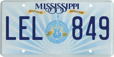 MS license plate LEL849