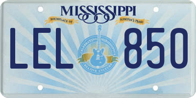 MS license plate LEL850