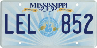 MS license plate LEL852