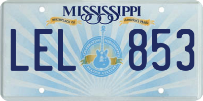 MS license plate LEL853