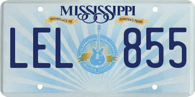MS license plate LEL855