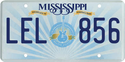 MS license plate LEL856