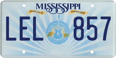 MS license plate LEL857
