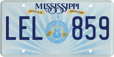 MS license plate LEL859