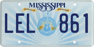 MS license plate LEL861