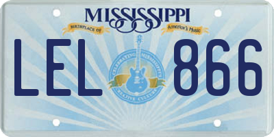 MS license plate LEL866