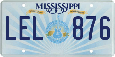 MS license plate LEL876