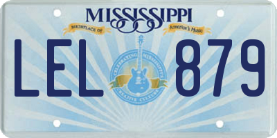 MS license plate LEL879