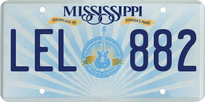 MS license plate LEL882