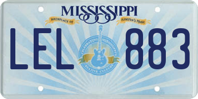 MS license plate LEL883