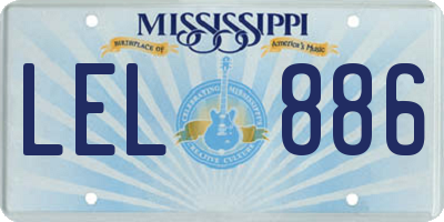 MS license plate LEL886