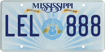 MS license plate LEL888