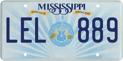 MS license plate LEL889
