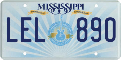 MS license plate LEL890