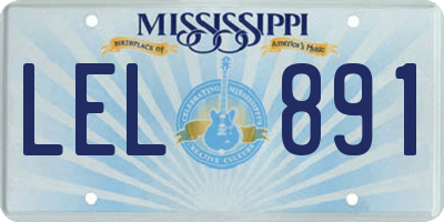 MS license plate LEL891