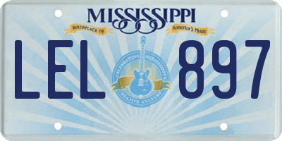 MS license plate LEL897