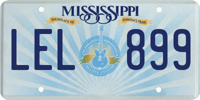 MS license plate LEL899