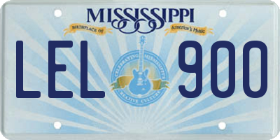 MS license plate LEL900