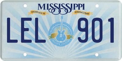 MS license plate LEL901