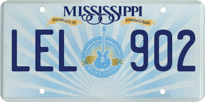 MS license plate LEL902