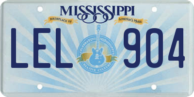 MS license plate LEL904