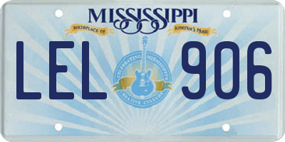 MS license plate LEL906