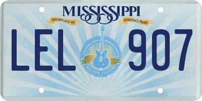 MS license plate LEL907