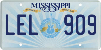 MS license plate LEL909