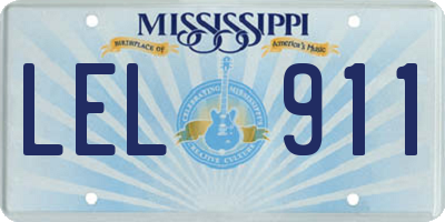 MS license plate LEL911