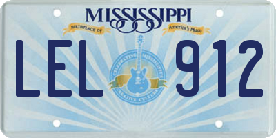 MS license plate LEL912