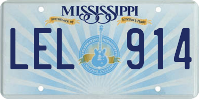 MS license plate LEL914