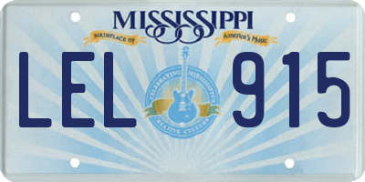 MS license plate LEL915