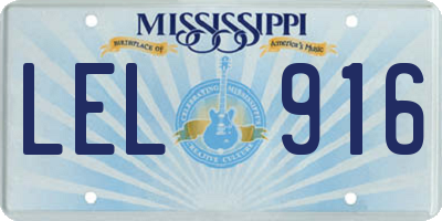 MS license plate LEL916