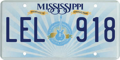 MS license plate LEL918