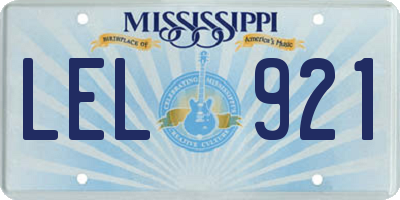 MS license plate LEL921