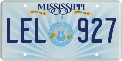 MS license plate LEL927