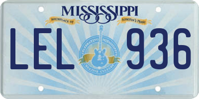 MS license plate LEL936