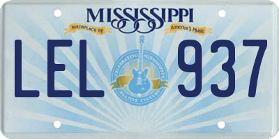 MS license plate LEL937