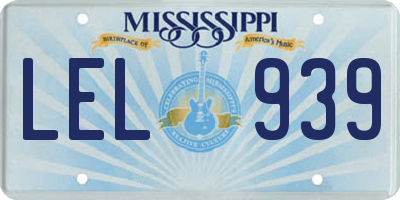 MS license plate LEL939