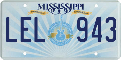 MS license plate LEL943