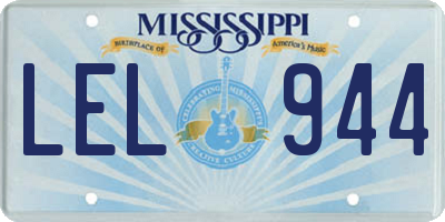 MS license plate LEL944